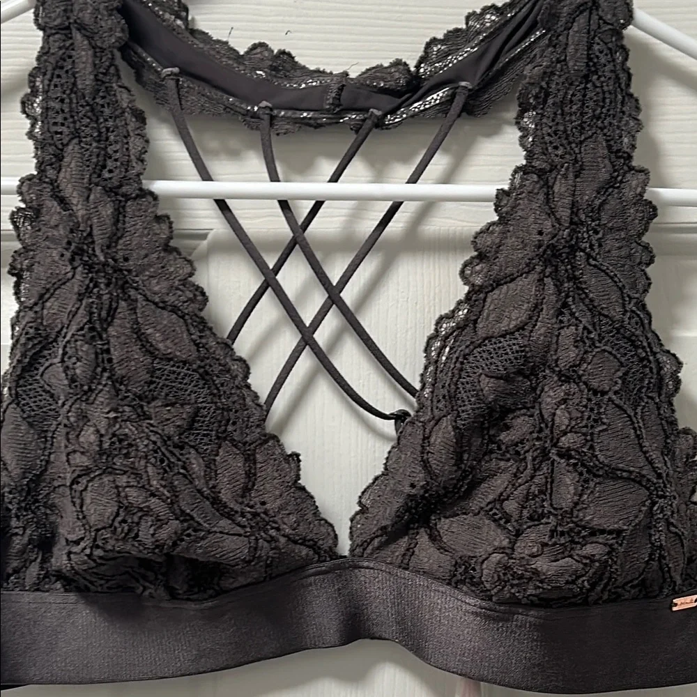 Victoria Secret Pink Elegant Brown Lace Bralette Size Medium - Picture 2 of 13
